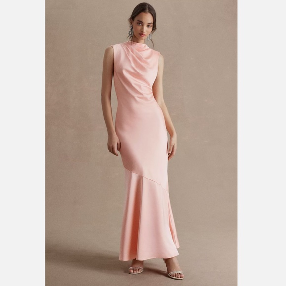 BHLDN Dresses & Skirts - NWT BHLDN SIGNIFICANT OTHER LANA COWL-NECK TIE-BACK SATIN MAXI DRESS